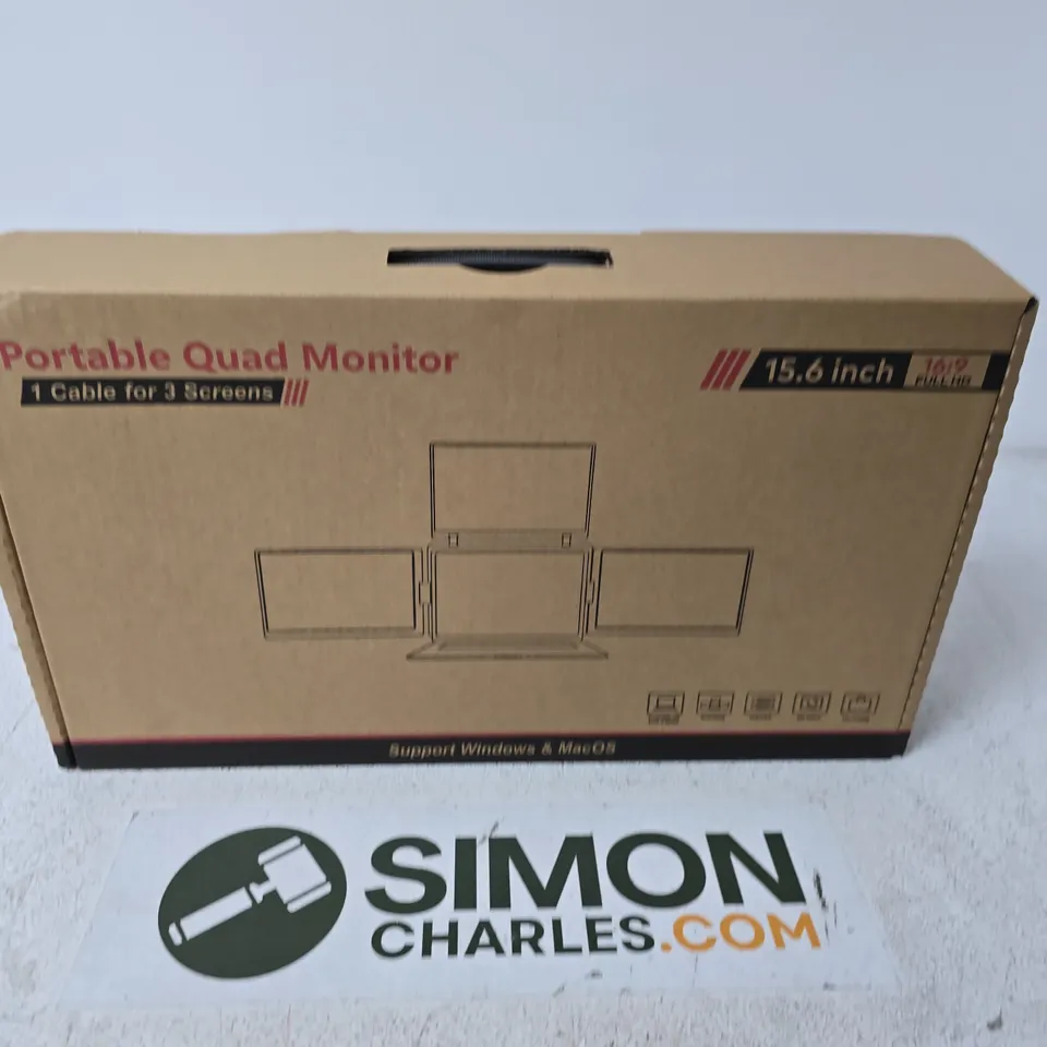 PORTABLE QUAD MONITOR – 15.6 INCH – BOXED
