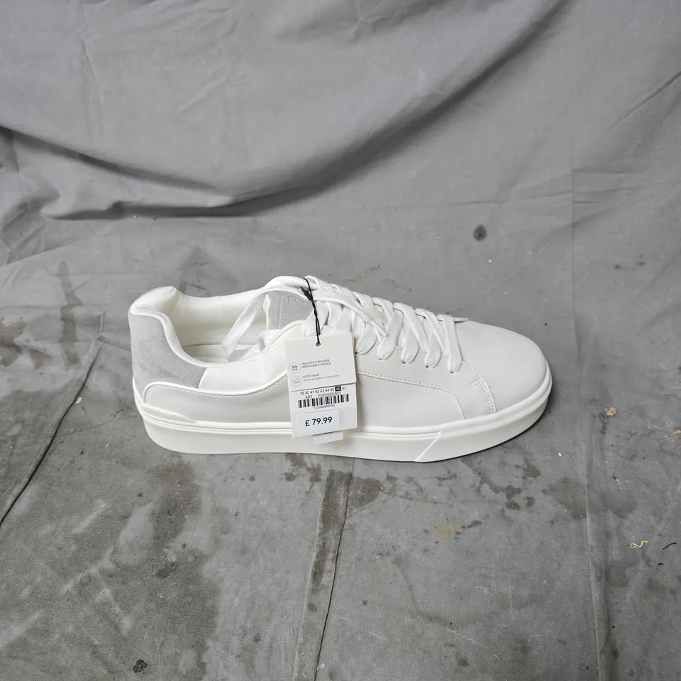 ZARA WHITE WITH GREY ACCENTS TRAINER, SIZE UK 12