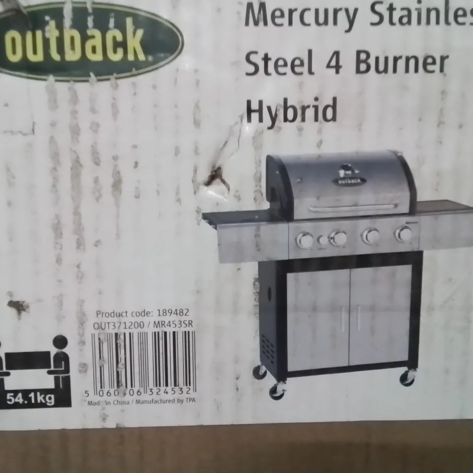 BOXED MERCURY STAINLESS STEEL 4 BURNER HYBRID