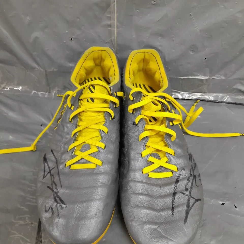 NIKE TIEMPO FOOTBALL BOOTS - SIGNED BY ARSENAL FOOTBALLER JORGINHO