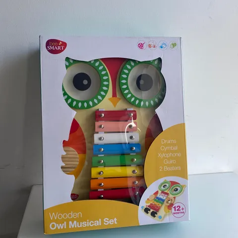 BRAND NEW BOXED BEE SMART WOODEN MUSICAL OWL SET