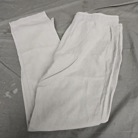 FRENCH CONNECTION LINEN RICH TROUSERS IN LIGHT GREY - MEDIUM