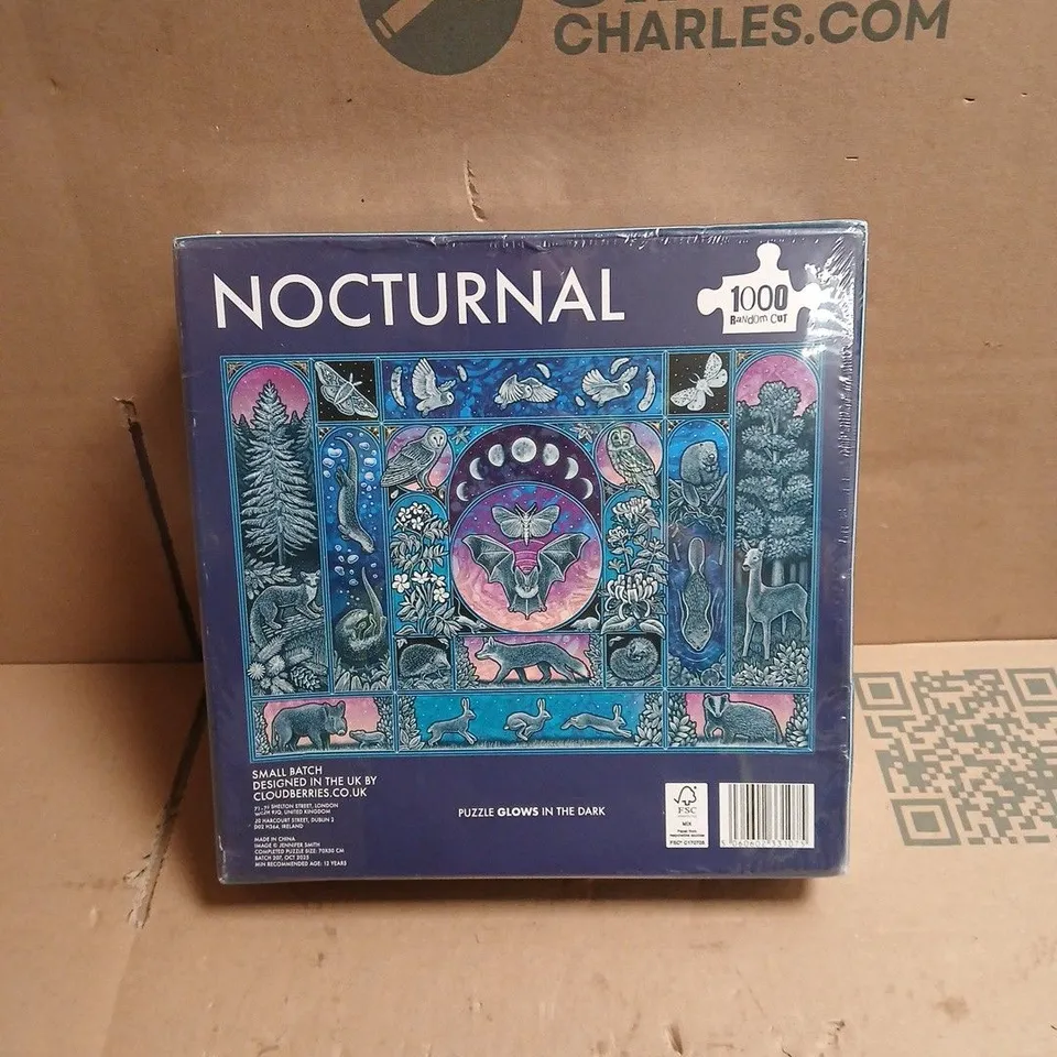 SMALL BATCH BY CLOUDBERRIES NOCTURNAL 1000 PIECE PUZZLE GLOW IN THE DARK BOXED, SEALED