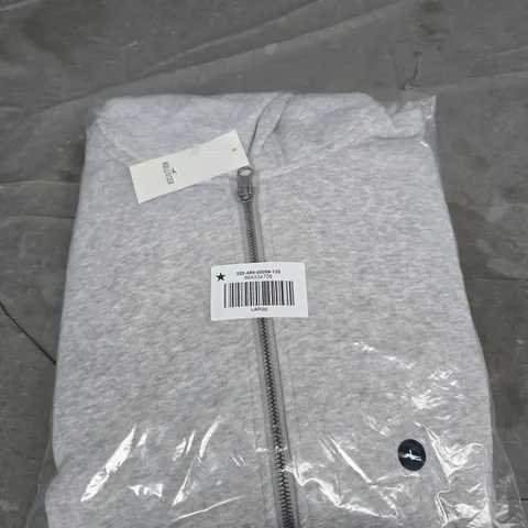 HOLLISTER ZIP HOODIE β GREY HEATHER β UK SIZE LARGE