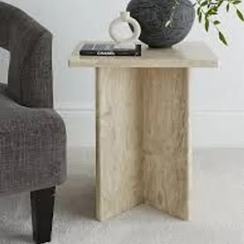 BLOC STONE EFFECT SIDE TABLE - COLLECTION ONLY 
