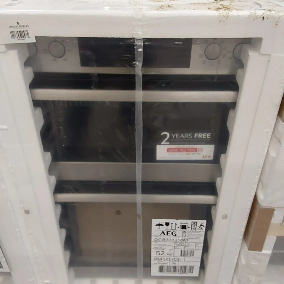 AEG 6000 SURROUNDCOOK BUILT IN DOUBLE OVEN DCB331010M, 61L CAPACITY, 59.4 CM, MULTILEVEL COOKING, GRILL FUNCTION, LED DISPLAY, ANTIFINGERPRINT COATING, STAINLESS STEEL