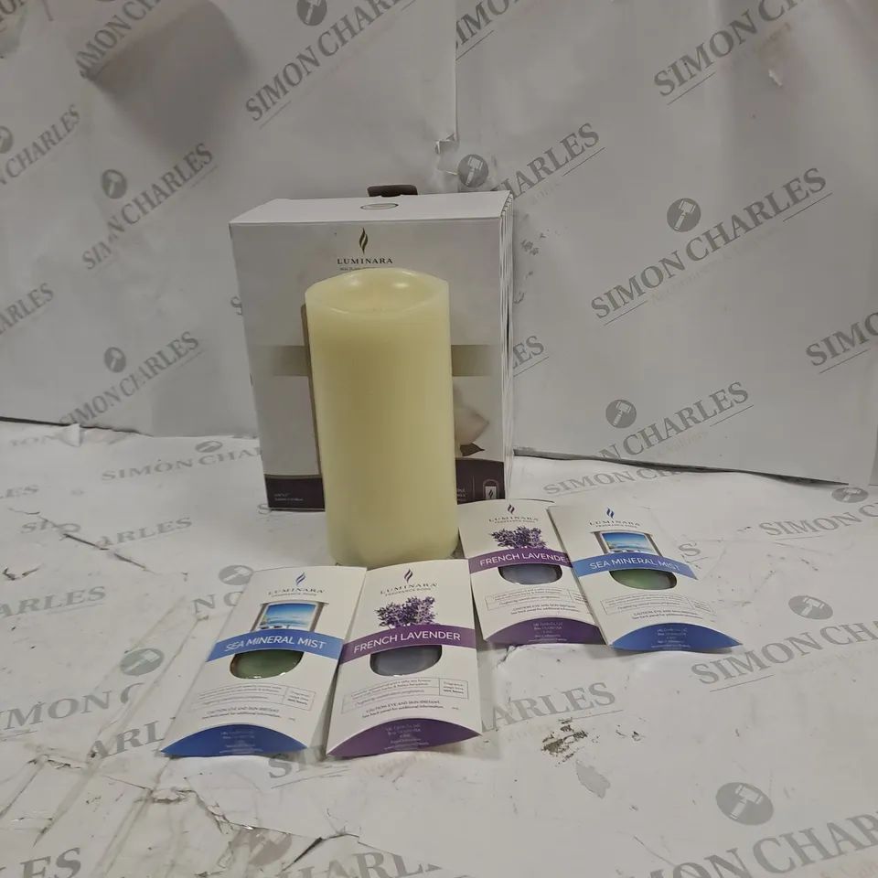 BOXED LUMINARA FRAGRANCE DIFFUSING PILLAR CANDLE 