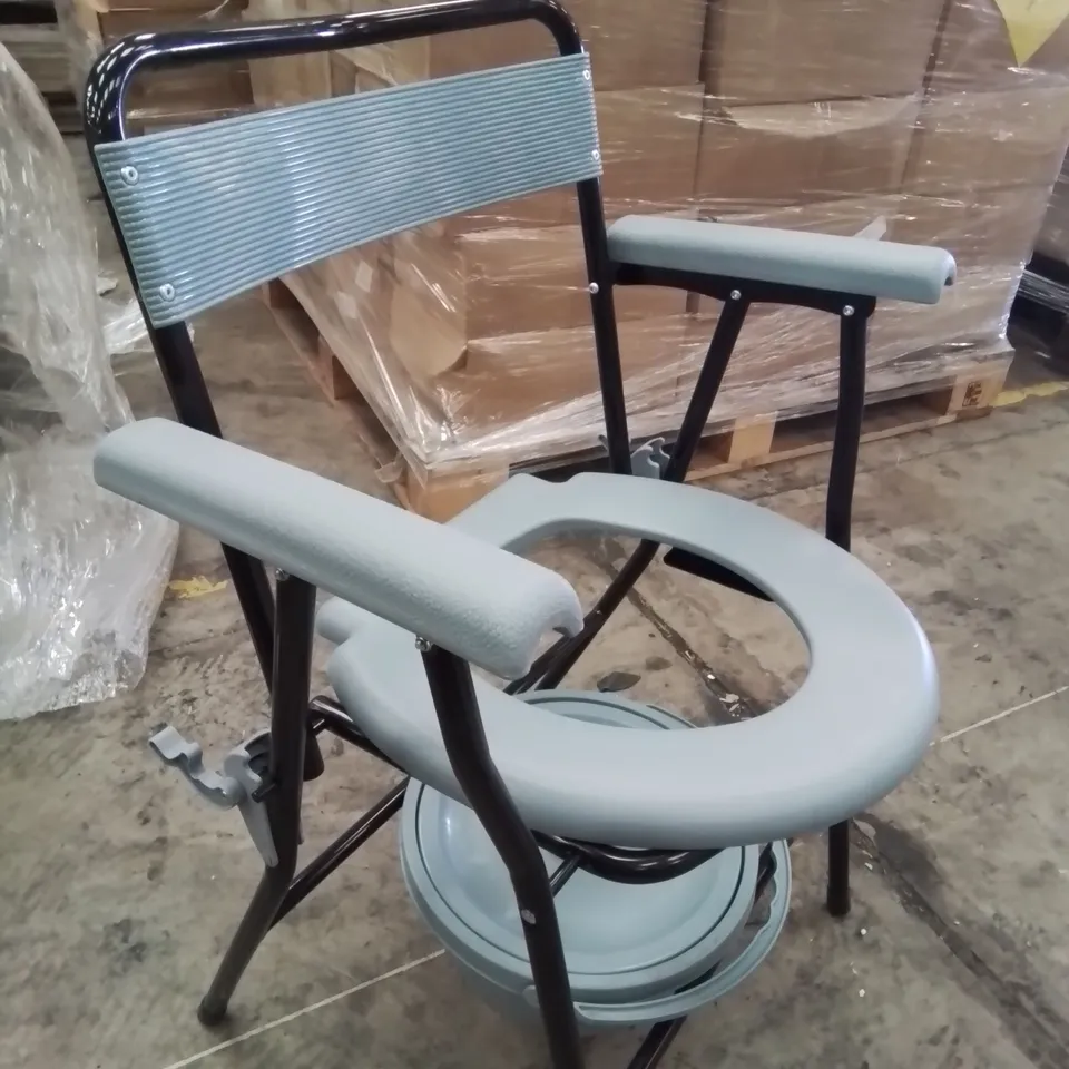 TWO BOXED TRUECARE FOLDING COMODE CHAIRS