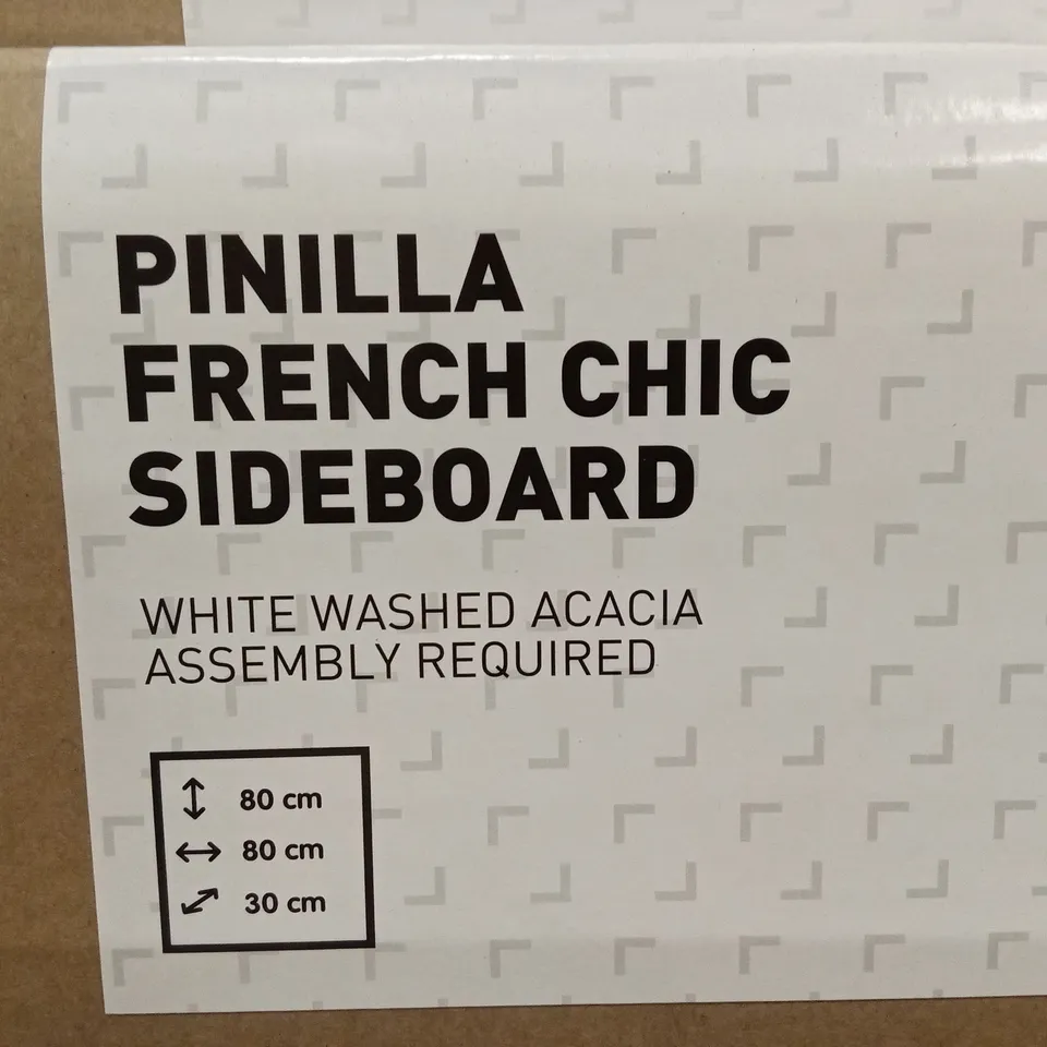 BOXED PINILLA FRENCH CHIC SIDEBOARD - WHITE WASHED ACACIA 