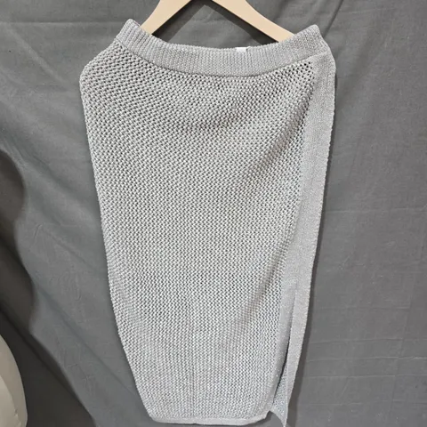 M&S LADIES' DELICATE KNIT SKIRT – GREY, SIZE S
