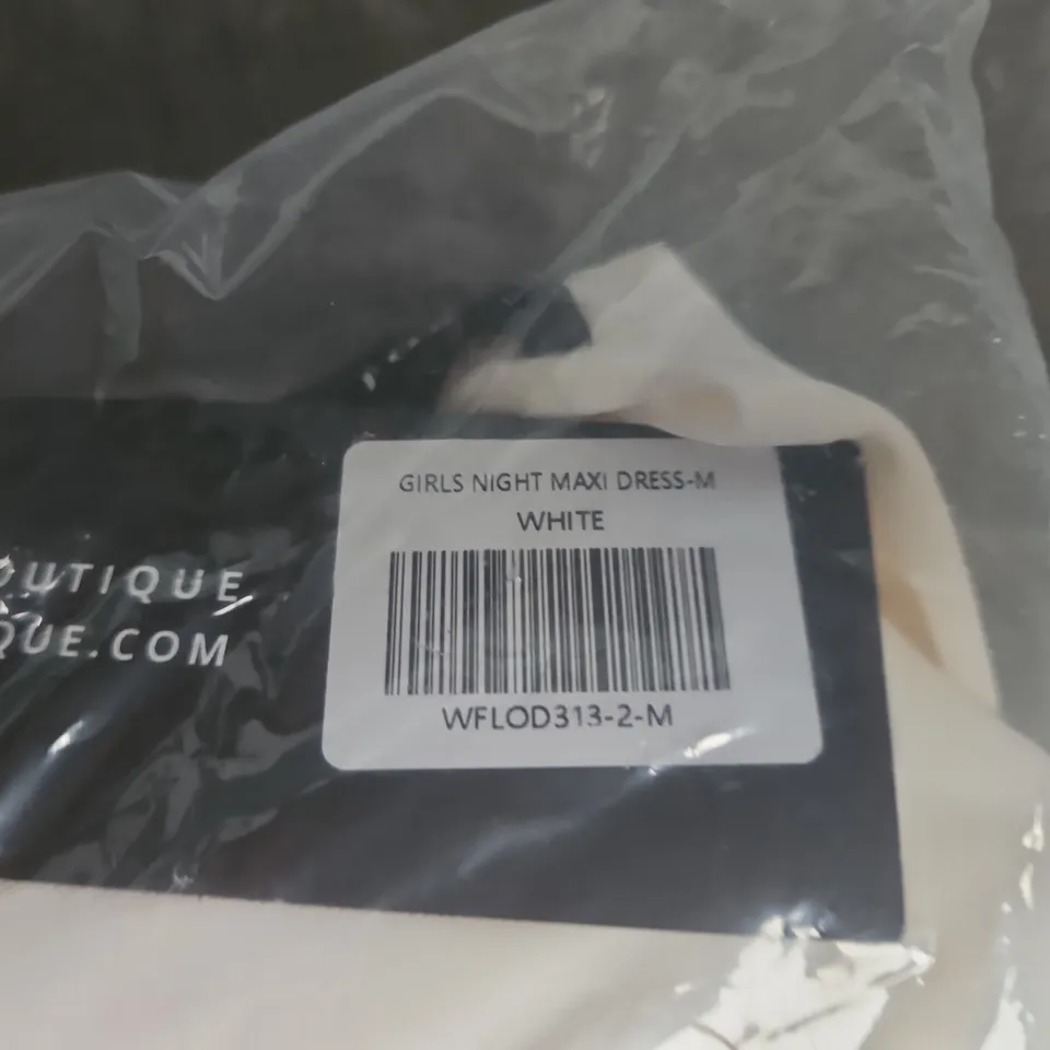 WHITE FOX BOUTIQUE GIRLS NIGHT MAXI DRESS – WHITE, SIZE M