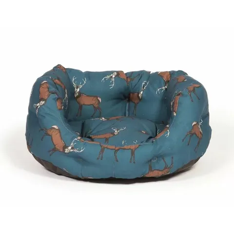 BAGGED WOODLAND STAG DELUXE SLUMBER PET BED IN MIDNIGHT BLUE 