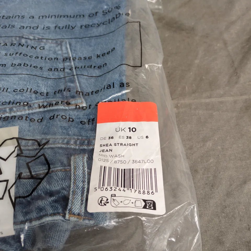 HOBBS LONDON SHEA STRAIGHT JEANS MID WASH UK 10 BAGGED