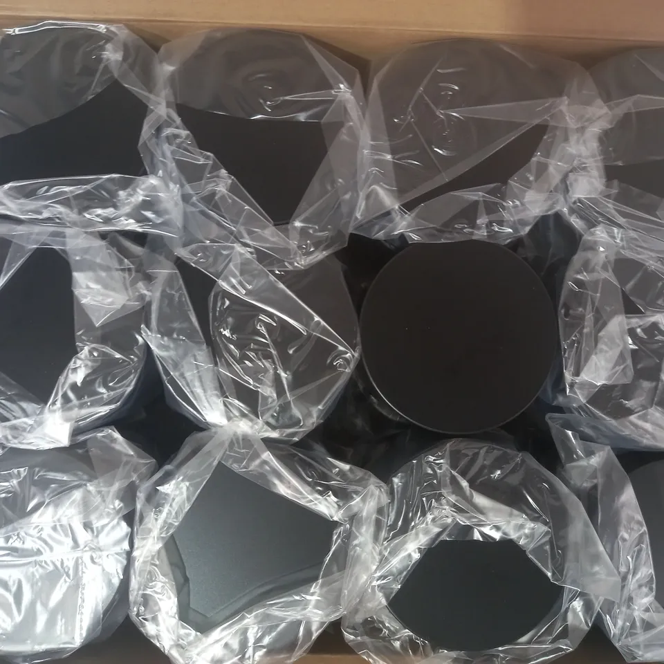 BOXED AROPARC SET OF 24 CANDLE TINS IN BLACK