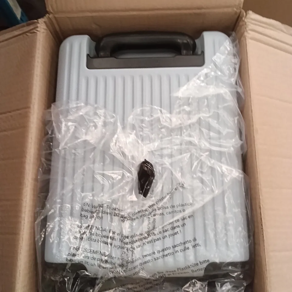 BOXED SMALL BABY BLUE SUITCASE