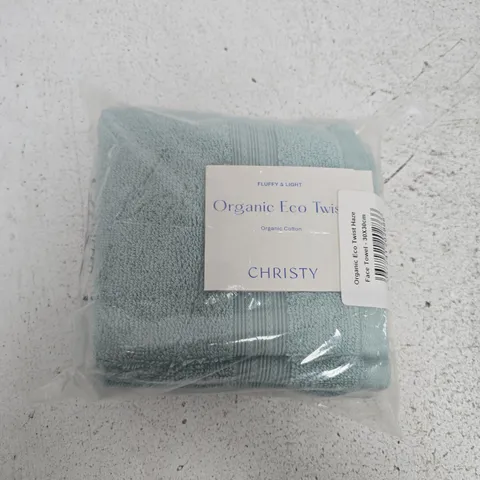 CHRISTY ORGANIC ECO TWIST FACE TOWEL HAZE 30X30CM (4 SINGLES)