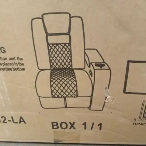 BOXED ELECTRIC AIR LEATHER RECLINER CHAIR - BLACK // SOFA PIECE (1 BOX)