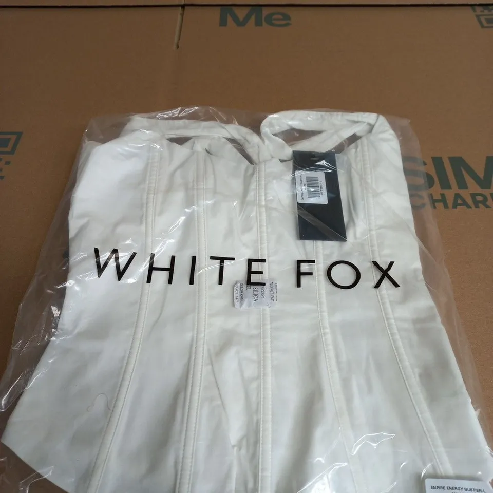 WHITE FOX EMPIRE ENERGY BUSTIER - WHITE, SIZE L