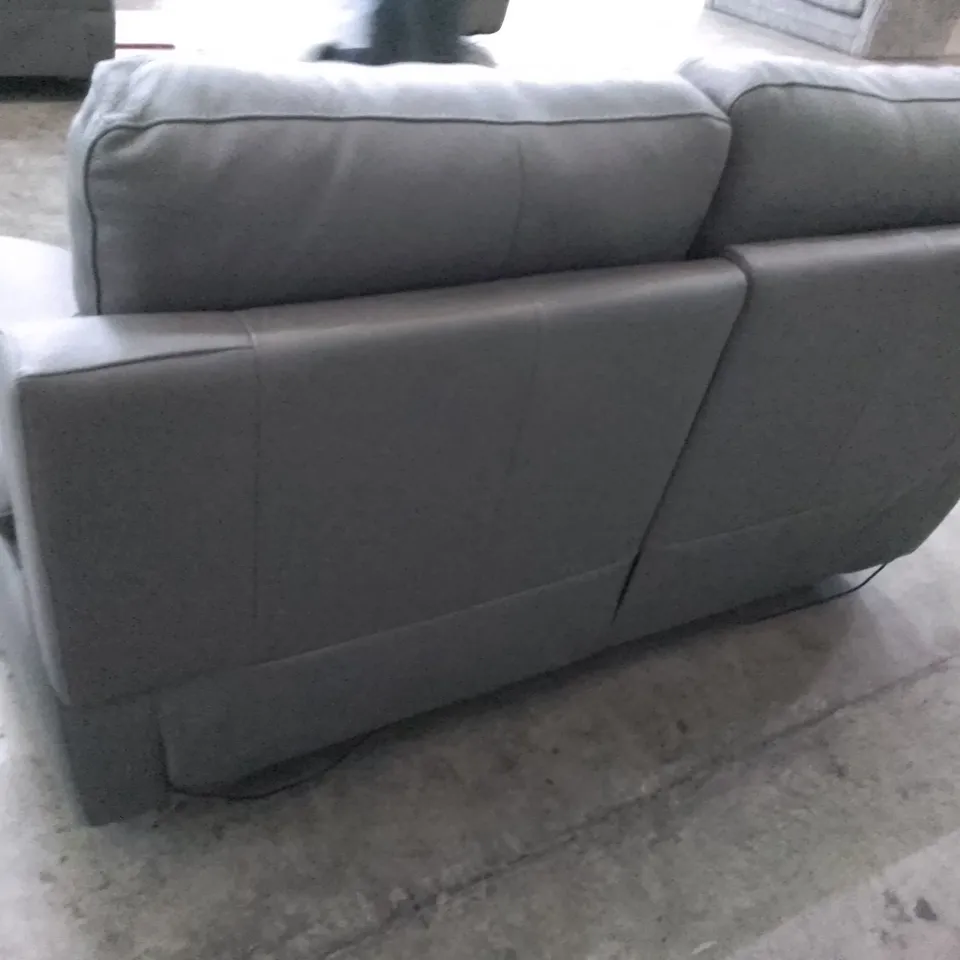 QUALITY ITALIAN DESIGNER PATRIZIO 2 SEATER ELETRIC RECLINER SOFA - GREY ANTHRACITE LEATHER