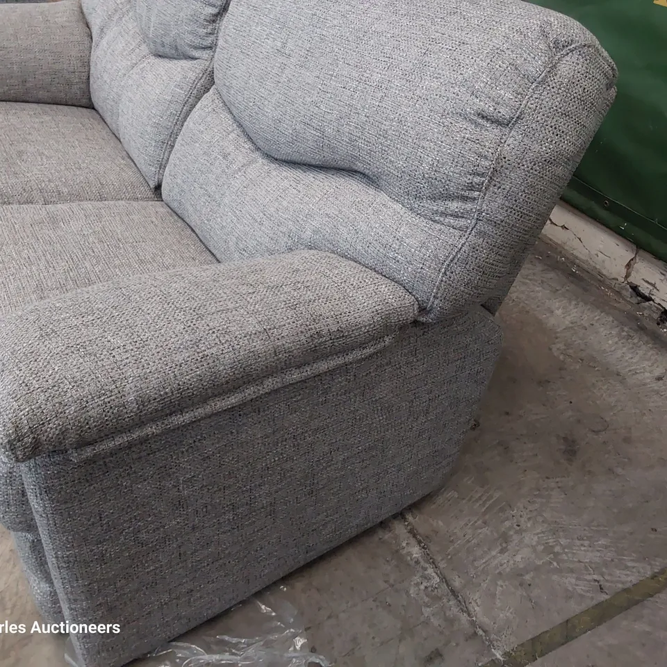 QUALITY BRITISH DESIGNER G PLAN THREE SEATER SOFA GREY FABRIC 