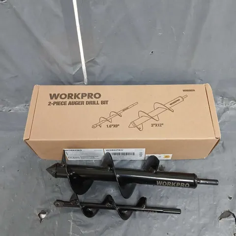 BOXED WORKPRO 2PCE AUGER DRILL BIT IN BLACK