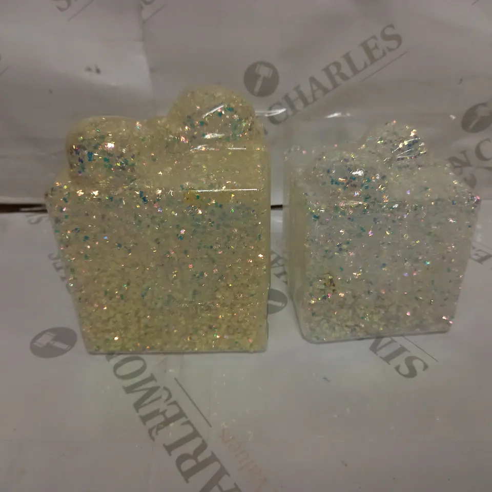 SET OF BATTERY OPERATED GLITTER BOXES RRP £17.99