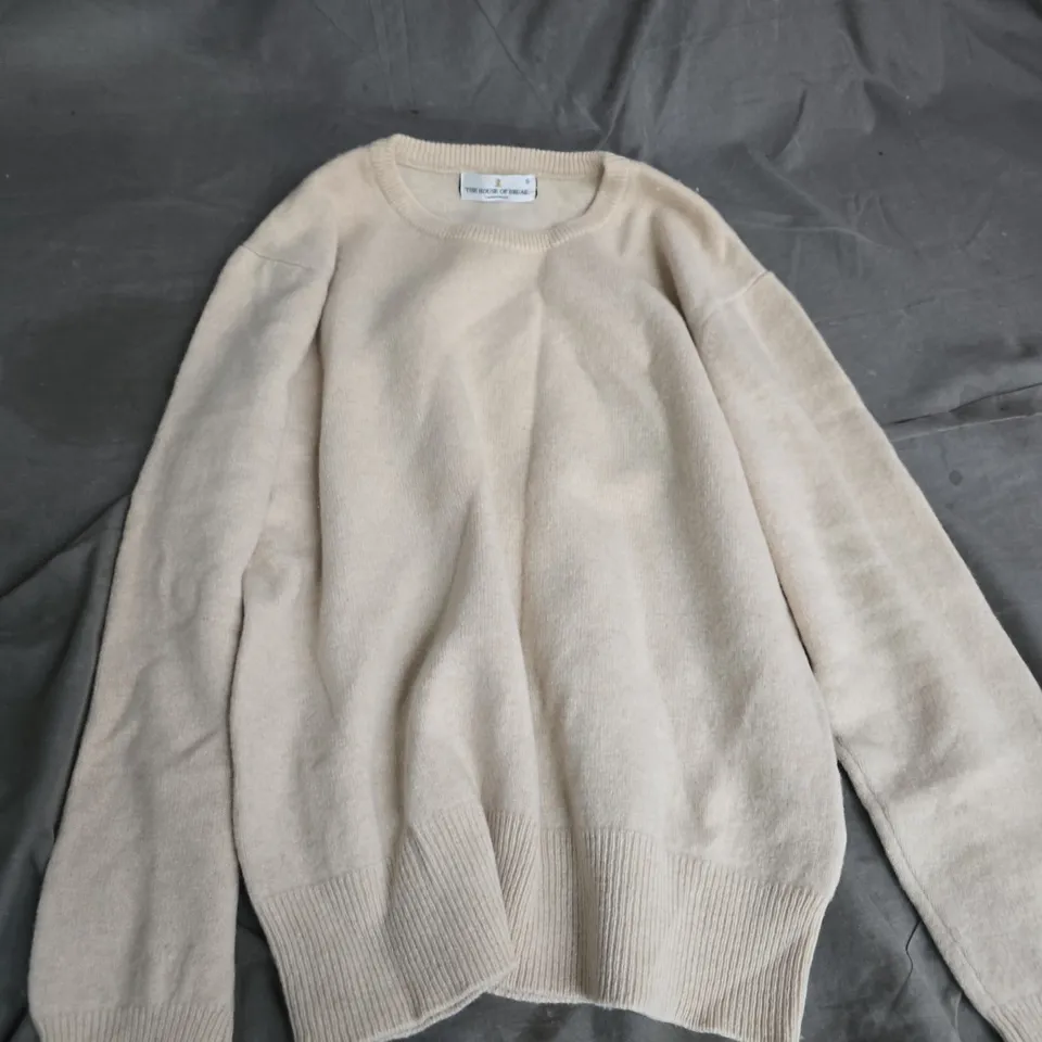 THE HOUSE OF BRUAR LAMBSWOOL JUMPER – BEIGE – UK SIZE S