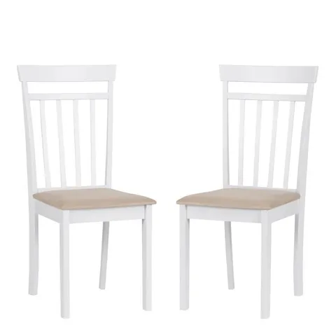 BOXED SET OF 2 SIDE CHAIR SET EXETER OF SOLID WOOD - WHITE (1 BOX)