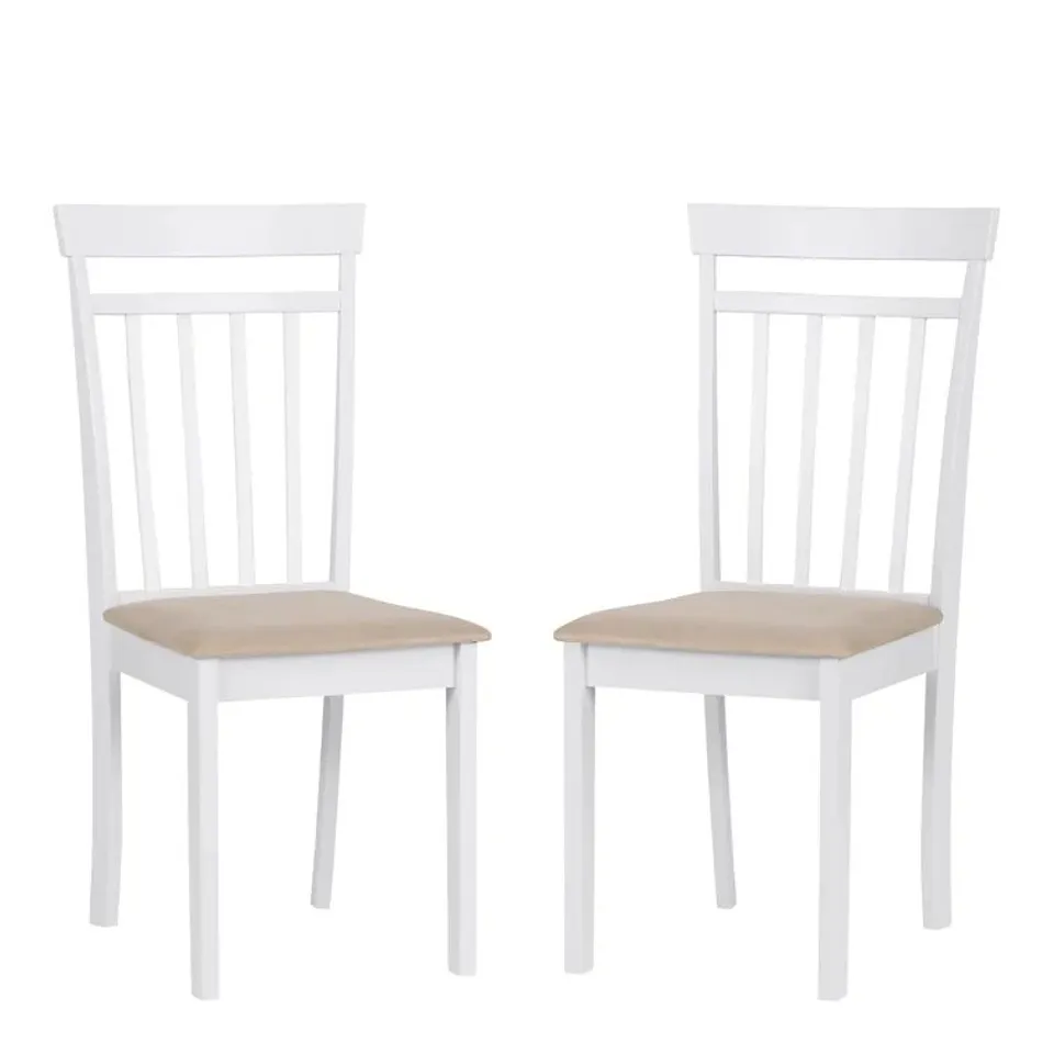 BOXED SET OF 2 SIDE CHAIR SET EXETER OF SOLID WOOD - WHITE (1 BOX)