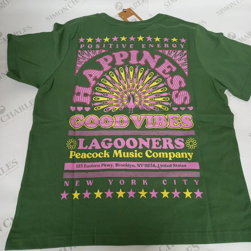 LAGOONERS GOOD VIBE KHAKI T-SHIRT - SIZE 12