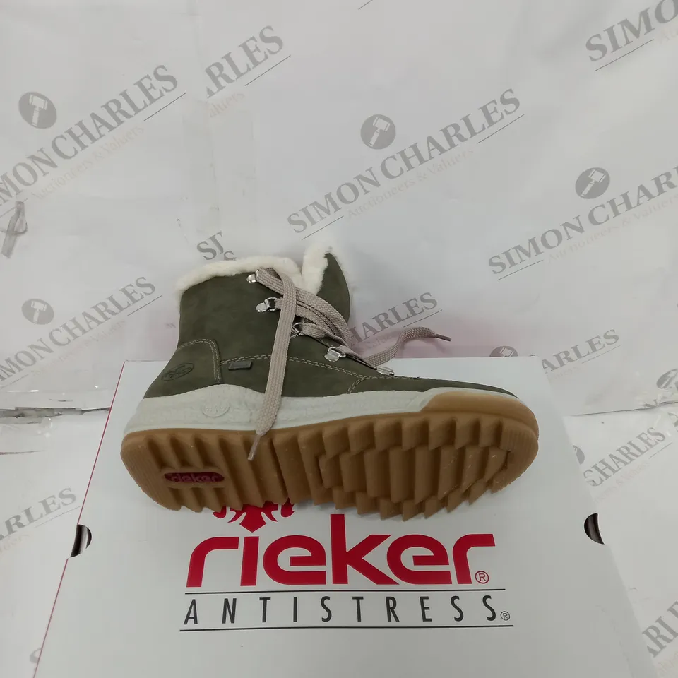 BOXED RIEKER ANTISTRESS NAVY HIKING BOOT - SIZE 5