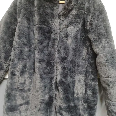 CENTIGRADE LONG LINE FAUX FUR COAT SIZE M