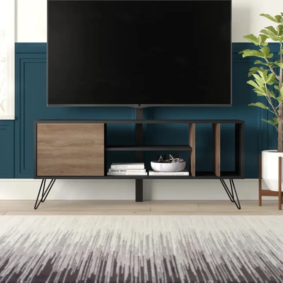 BOXED UMAIMA TV STAND - UPTO 60" WALNUT FINISH (1 BOX)