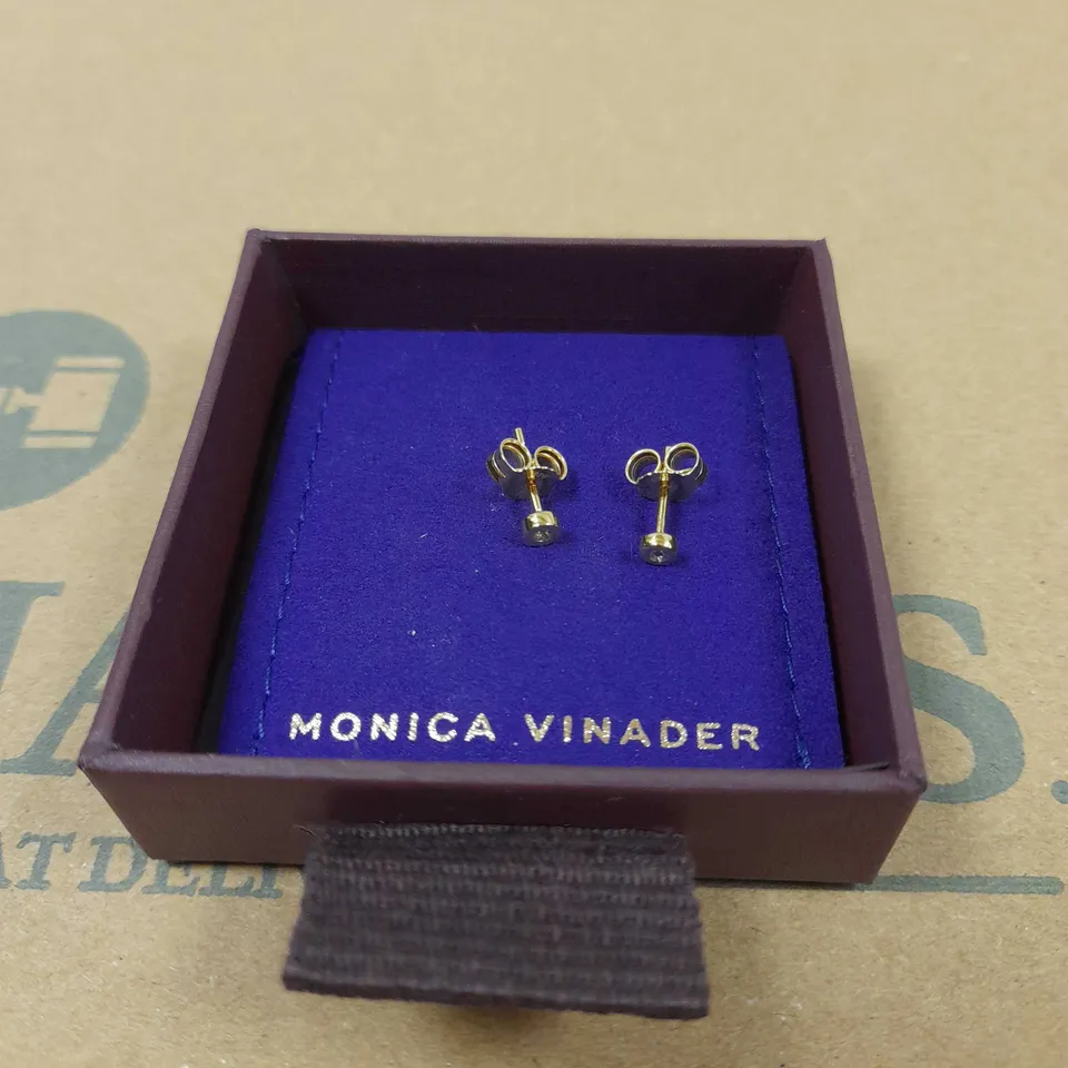 MONICA VINADER GOLD EFFECT SPARKLE STONE STUD EARRINGS 