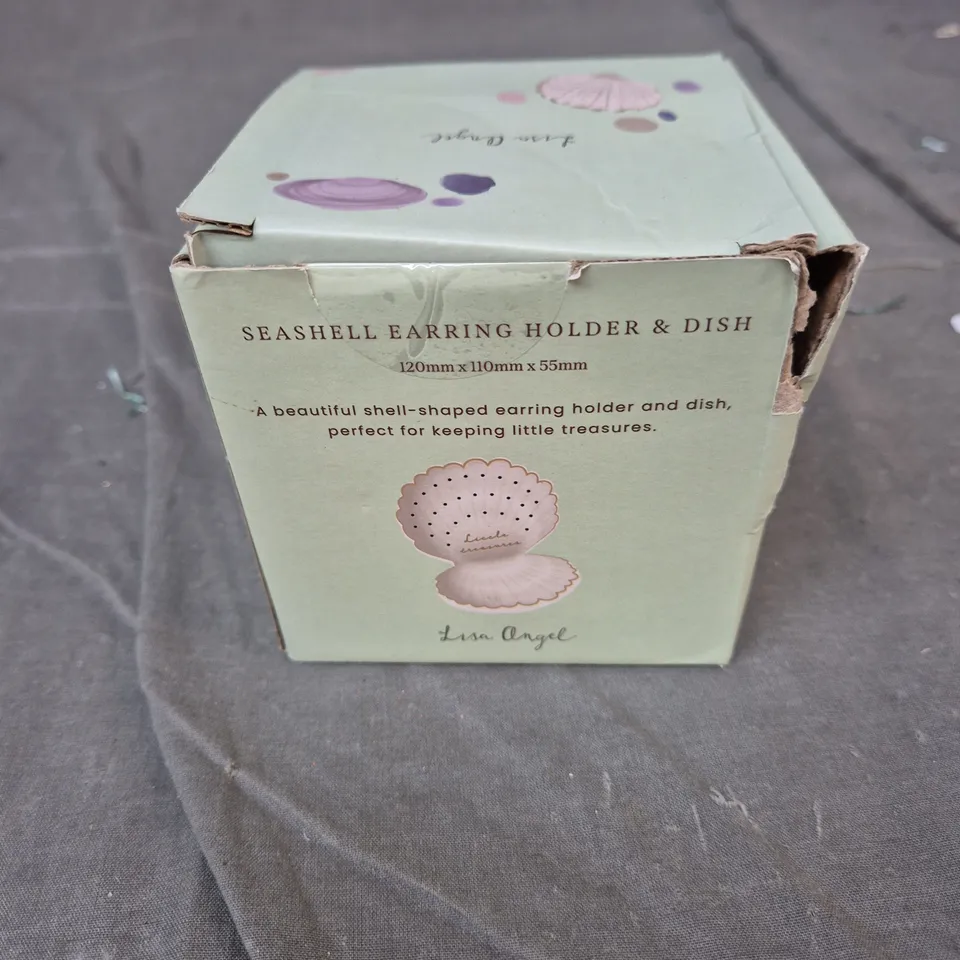 LISA ANGEL SEASHELL EARRING HOLDER & DISH – SHELL-SHAPED JEWELLERY DISPLAY (120 X 110 X 55 MM)