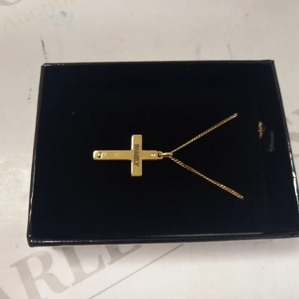 PERSONALISED 9CT GOLD CROSS WITH STERLING SILVER RRP £58