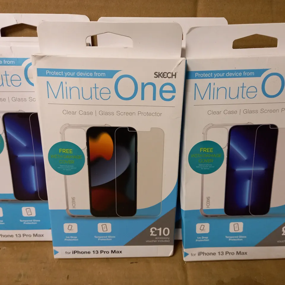 LOT OF 4 MINUTE ONE CLEAR CASES FOR IPHONE 13 PRO MAX