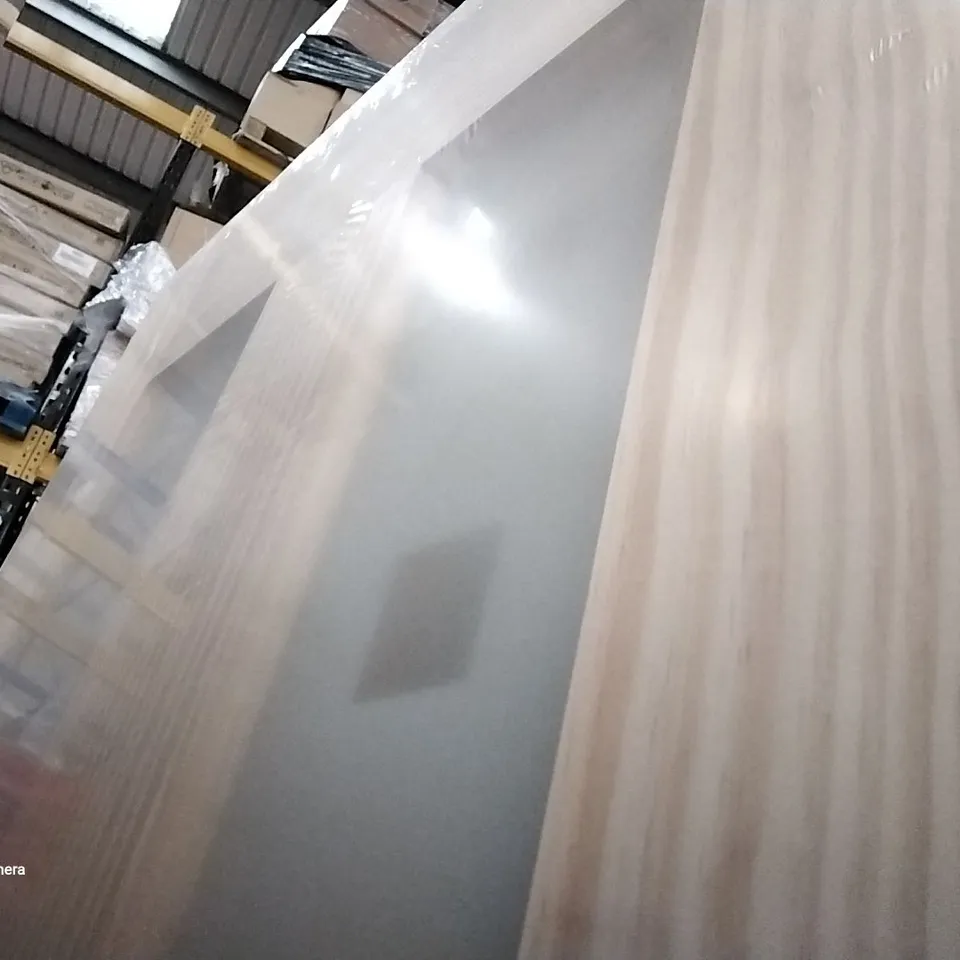 DESIGNER VERTICAL 2 PANEL CLEAR PINE GLAZED INTERNAL DOOR APPROXIMATELY 2040X726MM