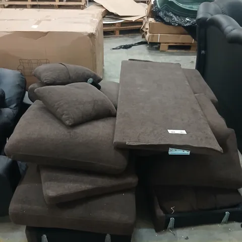 ASSORTED BROWN FABRIC UPHOLSTERY PARTS