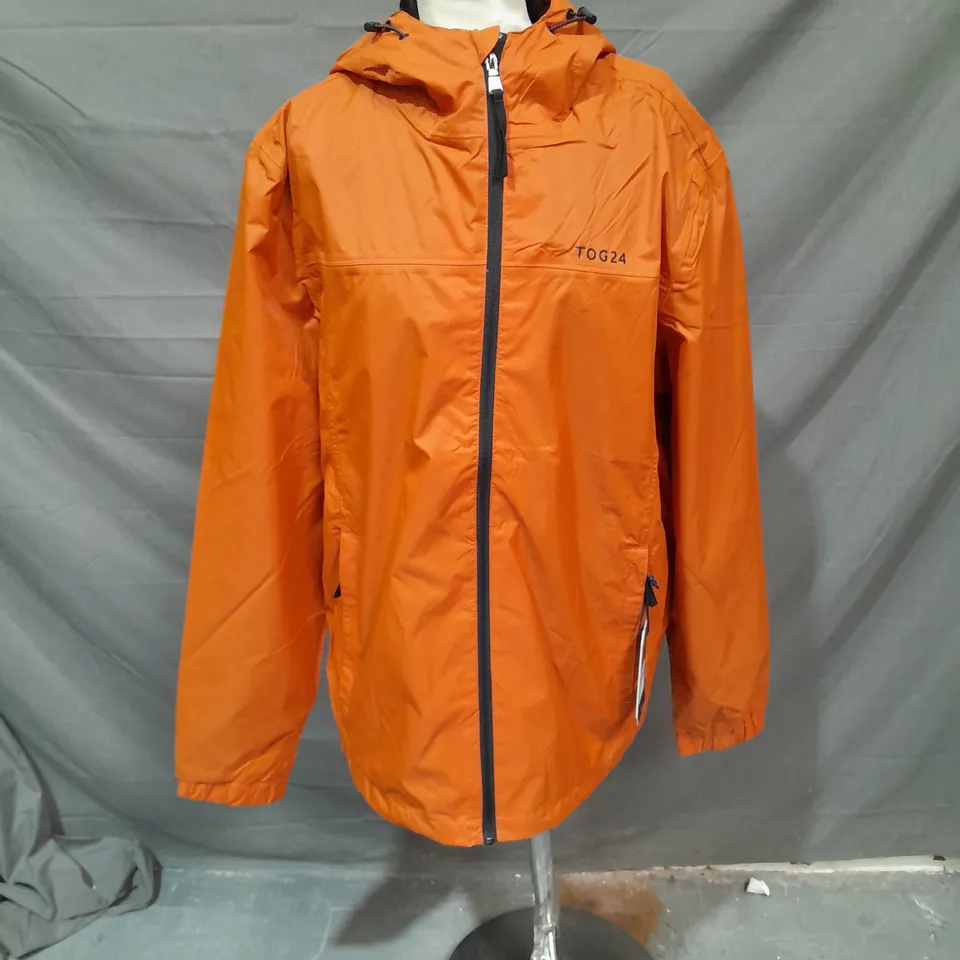 TOG24 CRAVEN MENS PACK AWAY JACKET ORANGE SIZE LARGE