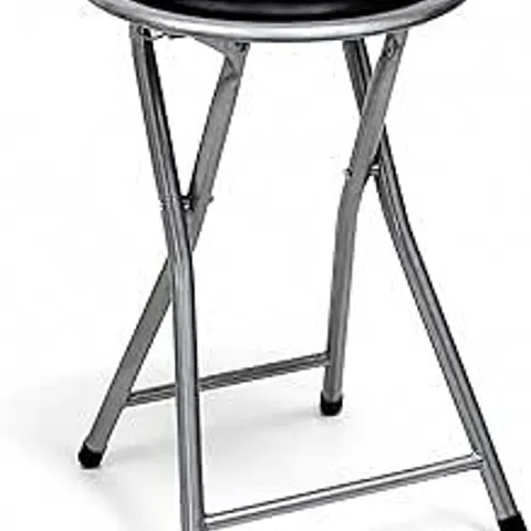 BOXED BLACK PADDED FOLDING BREAKFAST KITCHEN BAR STOOL SEAT