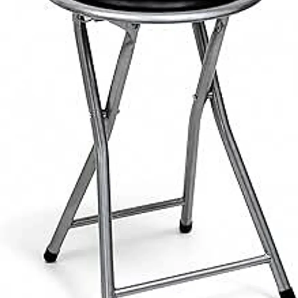 BOXED BLACK PADDED FOLDING BREAKFAST KITCHEN BAR STOOL SEAT