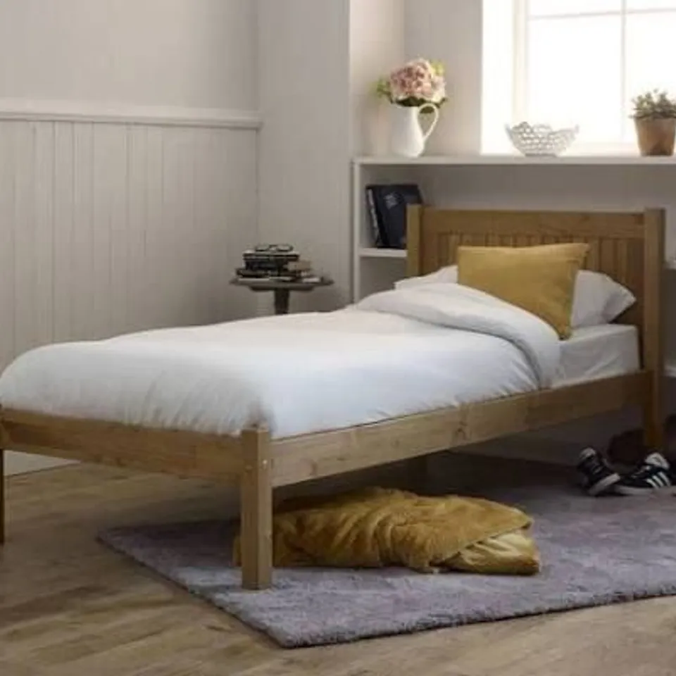 BOXED RIO 3FT SINGLE WAXED SOLID PINE WOODEN BED