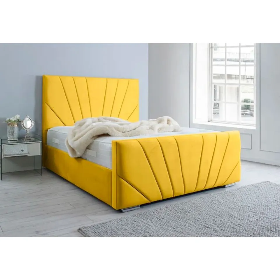 AKEVIA UPHOLSTERED BED FRAME (4 PARTS)