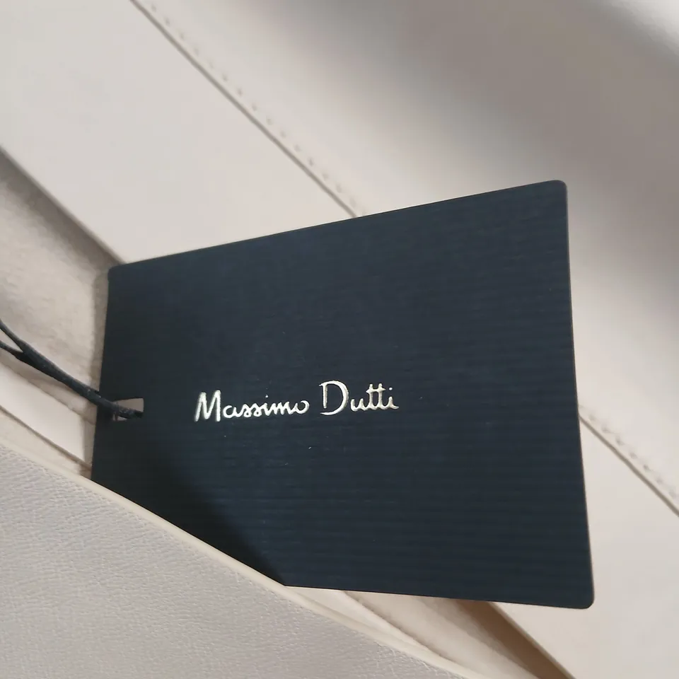 BRAND NEW MASSIMO DUTTI BEIGE LEATHER COAT – UK 14 (L)