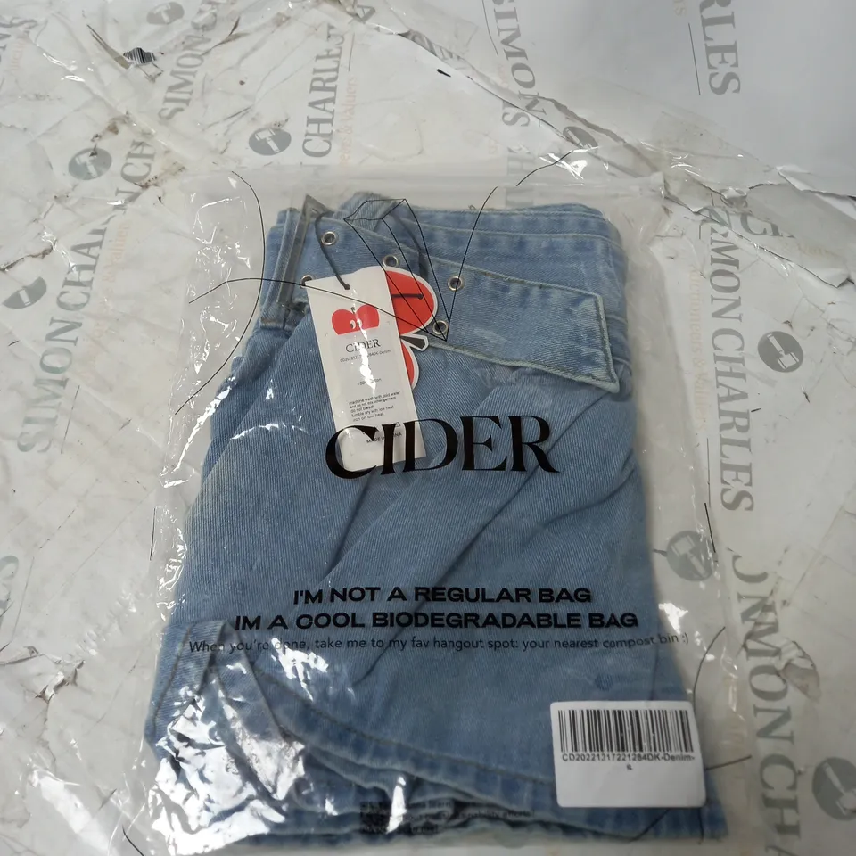 CIDER LIGHT BLUE DENIM JEAN SHORTS SIZE S 