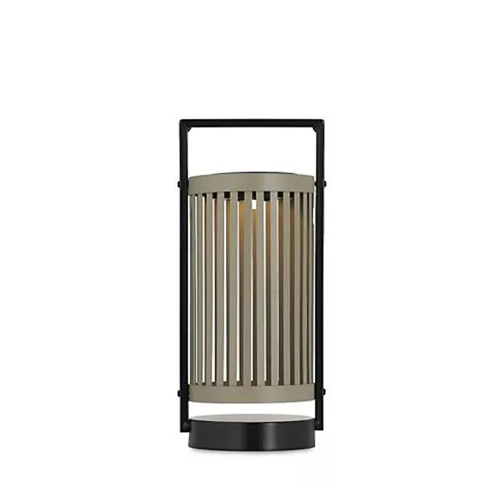ABODE SOLAR CYLINDRICAL METAL LANTERN 30CM