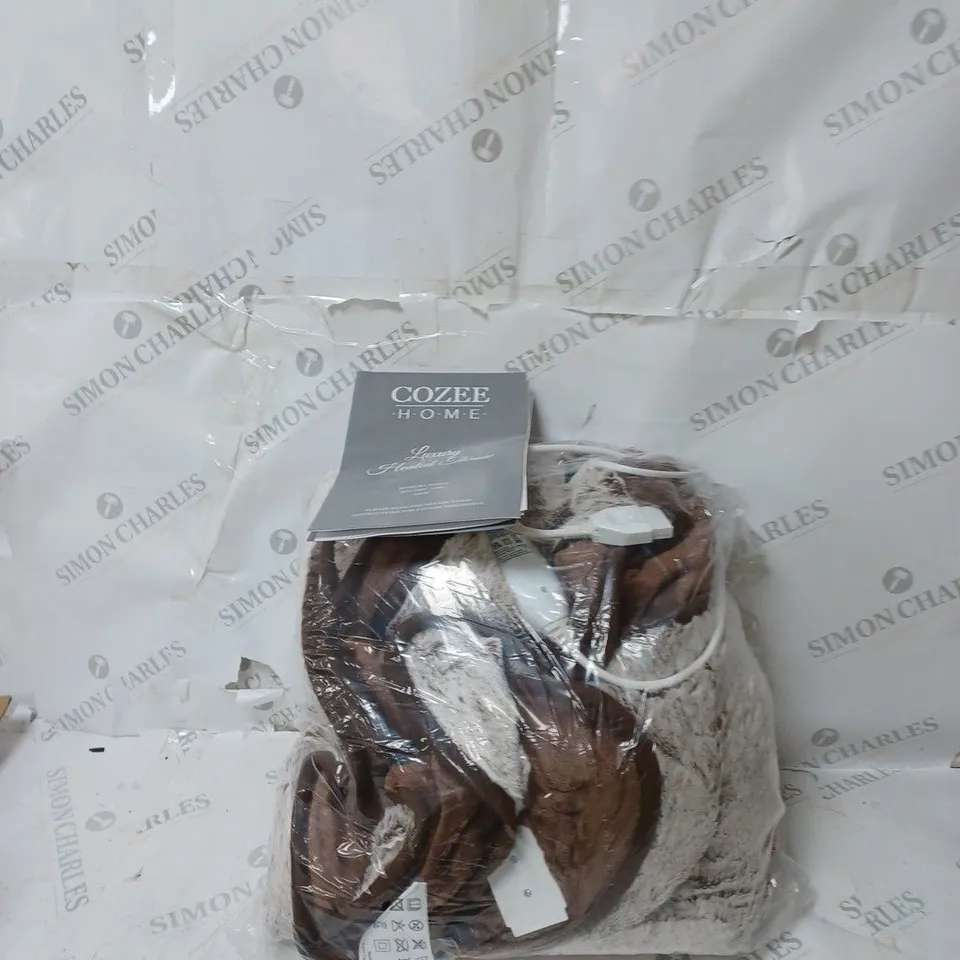 COZEE HOME LUXURY HEATED THROW - NEUTRAL