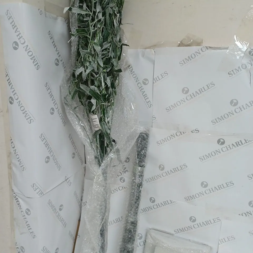 BOXED ALISON CORK 180CM PRE-LIT GREEN LEAF DETAIL INDOOR WILLOW TREE [COLLECTION ONLY]