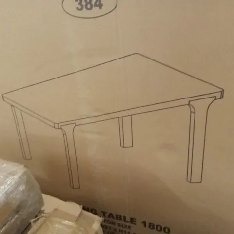 BOXED DESIGNER 1.8m DINING TABLE - CARAMEL WALNUT (1 BOX)